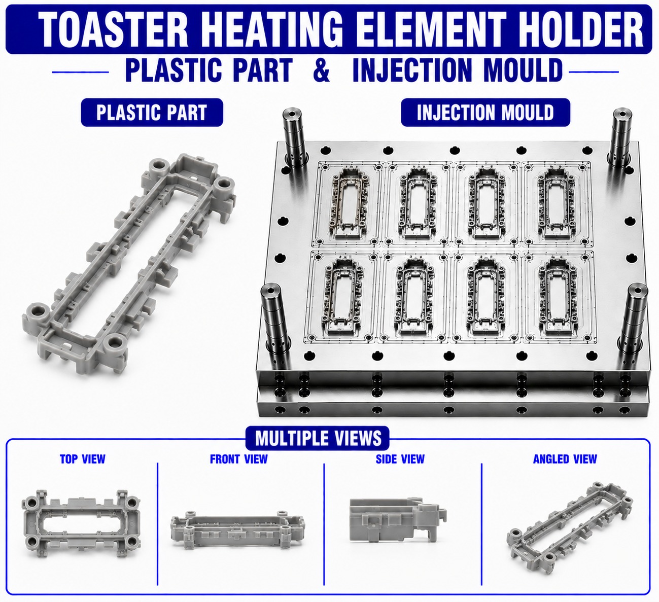 Toaster Plastic Heating Element Holder Mould and Moulding Services